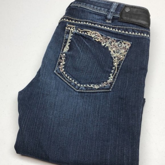 VINTAGE SILVER TUESDAY BOOT JEANS 30x31 EMBROIDERED POCKETS π¦